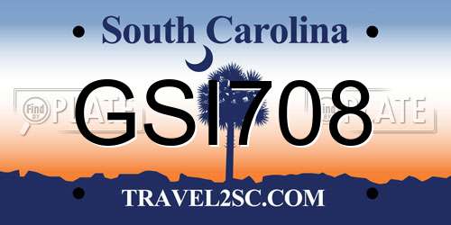 GSI708 South Carolina License Plate