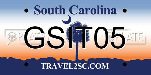 GSIT05 South Carolina License Plate