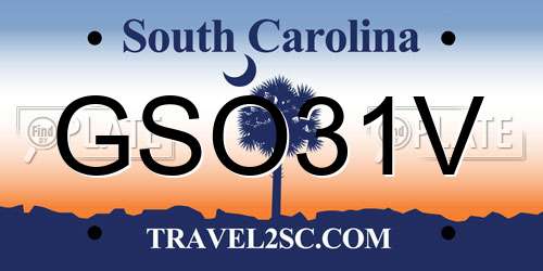 GSO31V South Carolina License Plate
