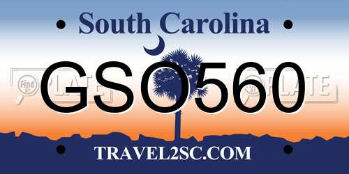 GSO560 South Carolina License Plate