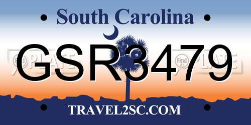 GSR3479 South Carolina License Plate