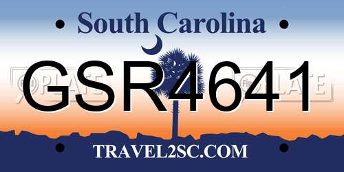 GSR4641 South Carolina License Plate