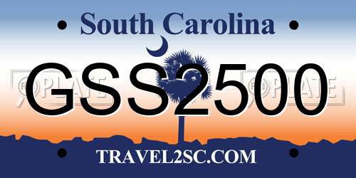 GSS2500 South Carolina License Plate