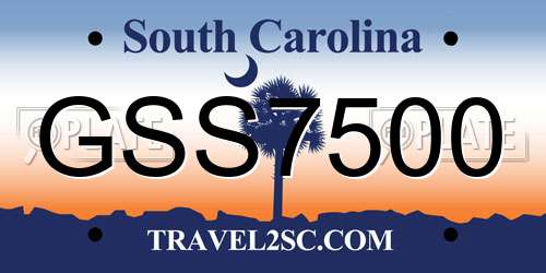 GSS7500 South Carolina License Plate