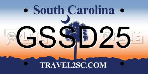GSSD25 South Carolina License Plate