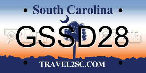 GSSD28 South Carolina License Plate