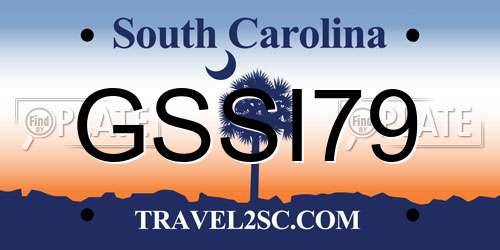 GSSI79 South Carolina License Plate
