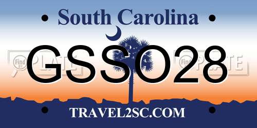 GSSO28 South Carolina License Plate