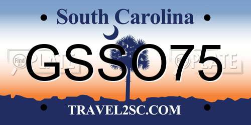 GSSO75 South Carolina License Plate