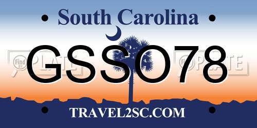 GSSO78 South Carolina License Plate