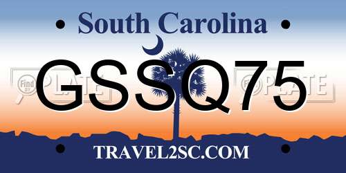 GSSQ75 South Carolina License Plate