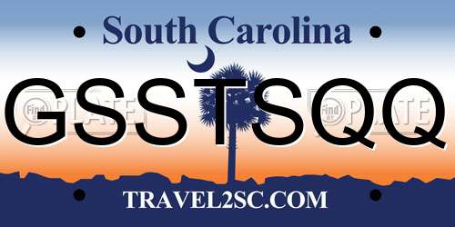 GSSTSQQ South Carolina License Plate