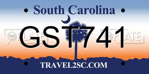 GST741 South Carolina License Plate