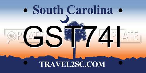 GST74I South Carolina License Plate