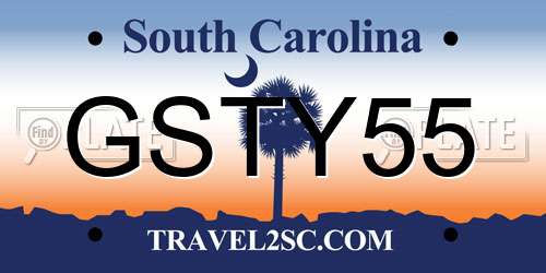 GSTY55 South Carolina License Plate