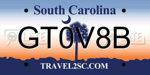 GT0V8B South Carolina License Plate