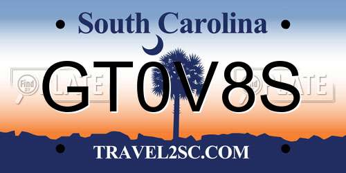 GT0V8S South Carolina License Plate