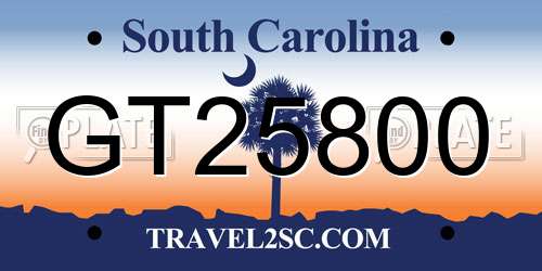 GT25800 South Carolina License Plate