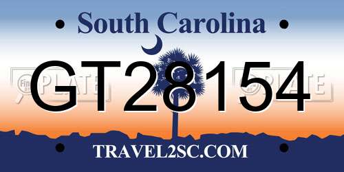 GT28154 South Carolina License Plate