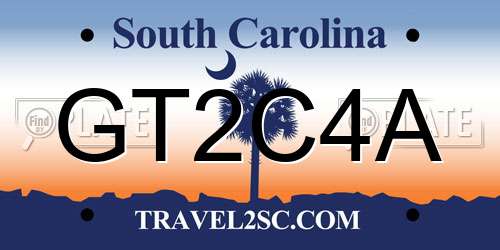 GT2C4A South Carolina License Plate