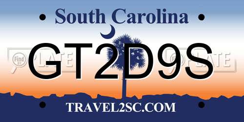 GT2D9S South Carolina License Plate