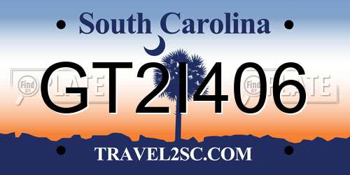 GT2I406 South Carolina License Plate