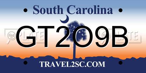 GT2O9B South Carolina License Plate