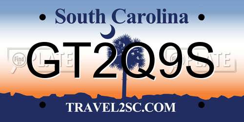 GT2Q9S South Carolina License Plate