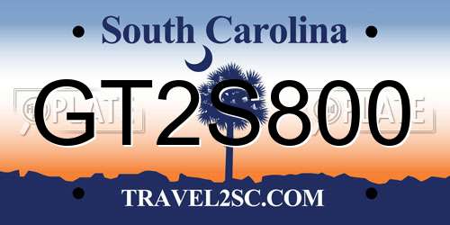 GT2S800 South Carolina License Plate