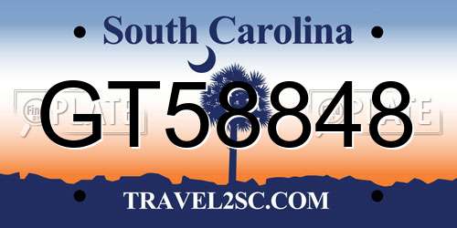 GT58848 South Carolina License Plate