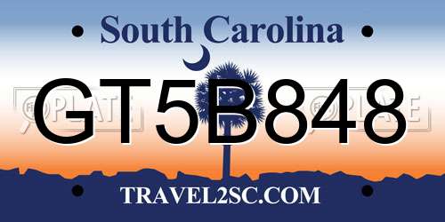 GT5B848 South Carolina License Plate