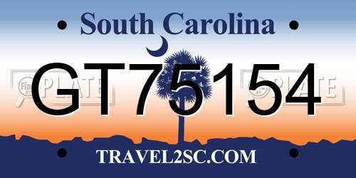 GT75154 South Carolina License Plate