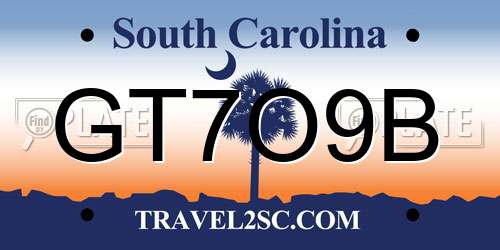 GT7O9B South Carolina License Plate