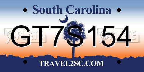 GT7S154 South Carolina License Plate