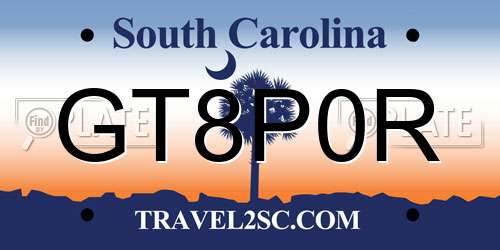 GT8P0R South Carolina License Plate