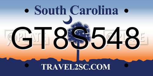 GT8S548 South Carolina License Plate