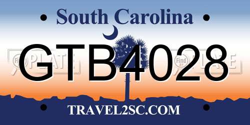 GTB4028 South Carolina License Plate