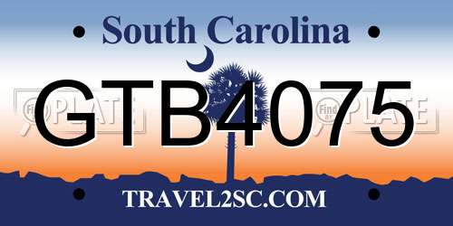 GTB4075 South Carolina License Plate
