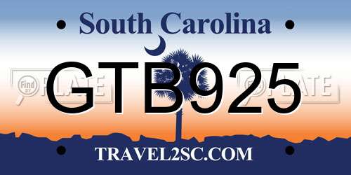 GTB925 South Carolina License Plate