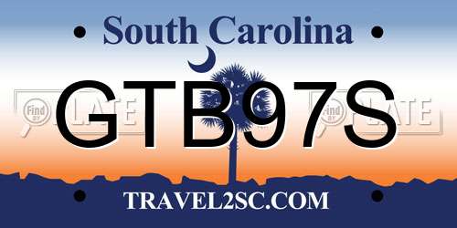GTB97S South Carolina License Plate