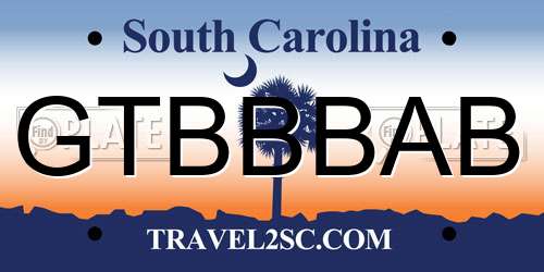 GTBBBAB South Carolina License Plate