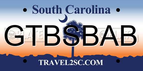 GTBSBAB South Carolina License Plate