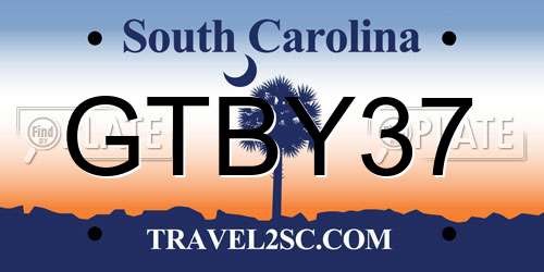 GTBY37 South Carolina License Plate