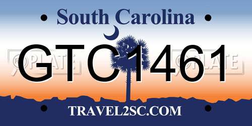 GTC1461 South Carolina License Plate