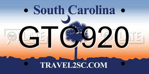 GTC920 South Carolina License Plate