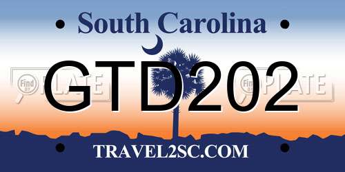 GTD202 South Carolina License Plate