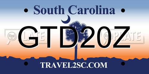 GTD20Z South Carolina License Plate