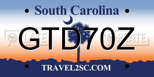 GTD70Z South Carolina License Plate