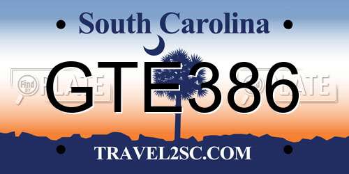 GTE386 South Carolina License Plate