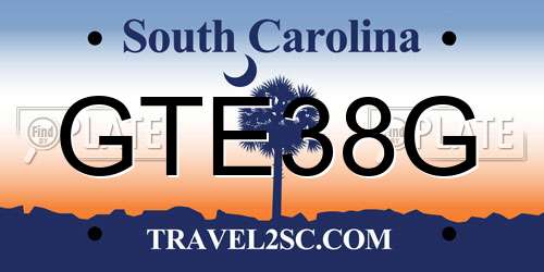GTE38G South Carolina License Plate